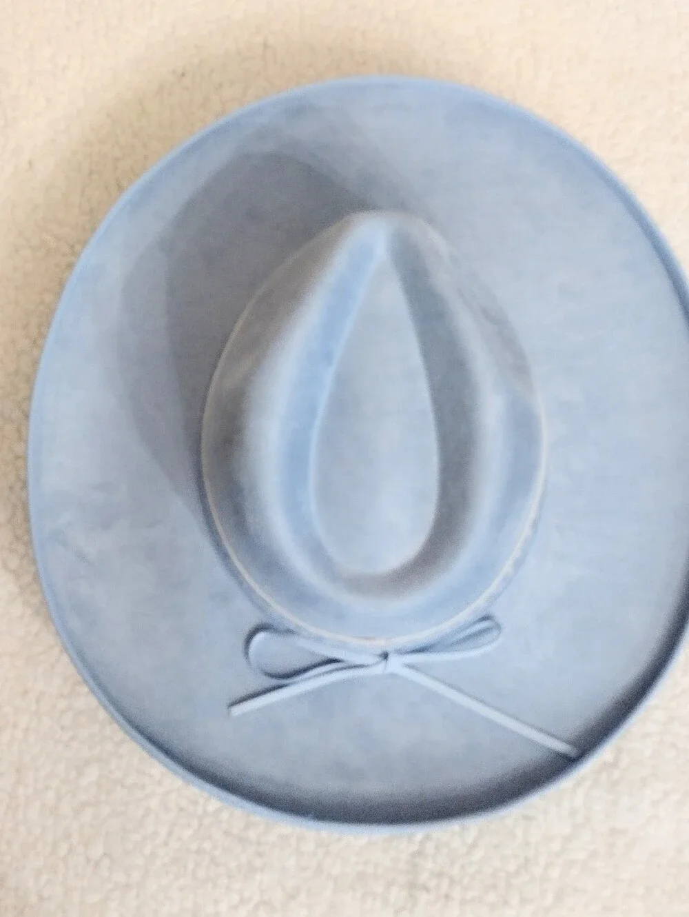 Women's Wide Brim Embroidered Band . Hat in Light Blue